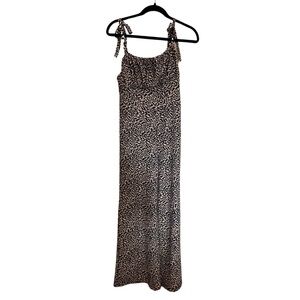 Topshop Tie Shoulder Patterned Jumpsuit